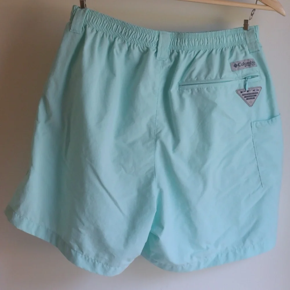 Men’s Columbia PFG Omni-Shade Fishing Shorts Seafoam Green Size S